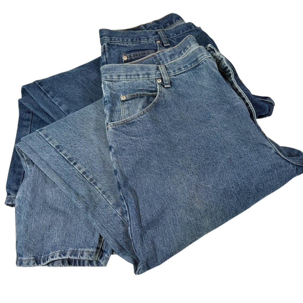 2prs Wrangler 40x32 (38x31.5) Relaxed Fit Straight Leg Jeans Denim Workwear